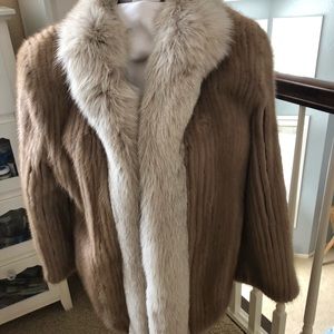 Mink and fox fur coat